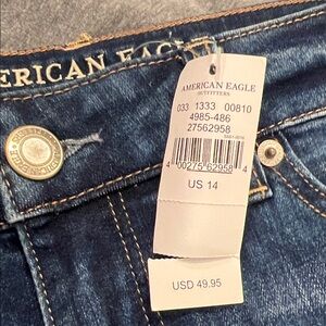 American Eagle Distressed Denim Shorts - Dark Blue